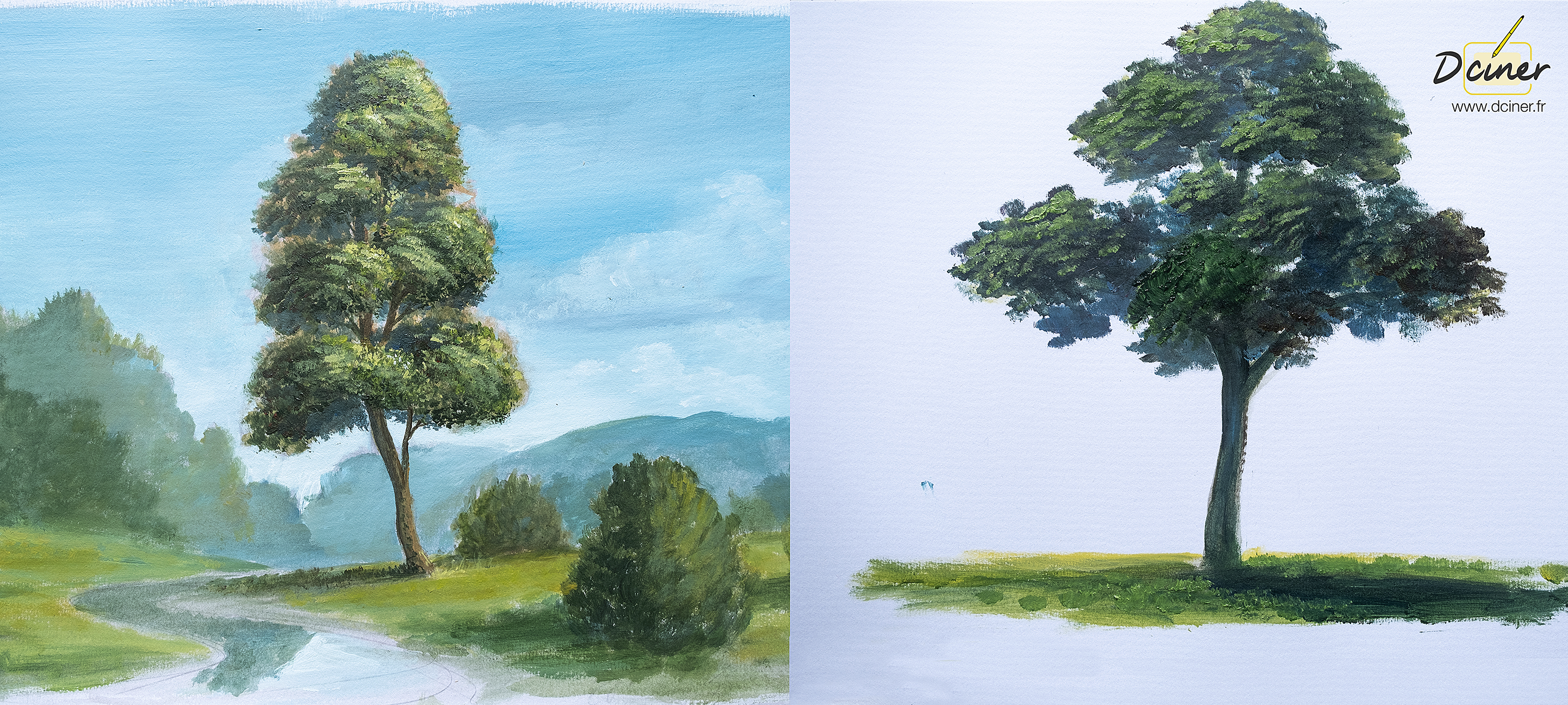 Les étapes pour peindre un arbre