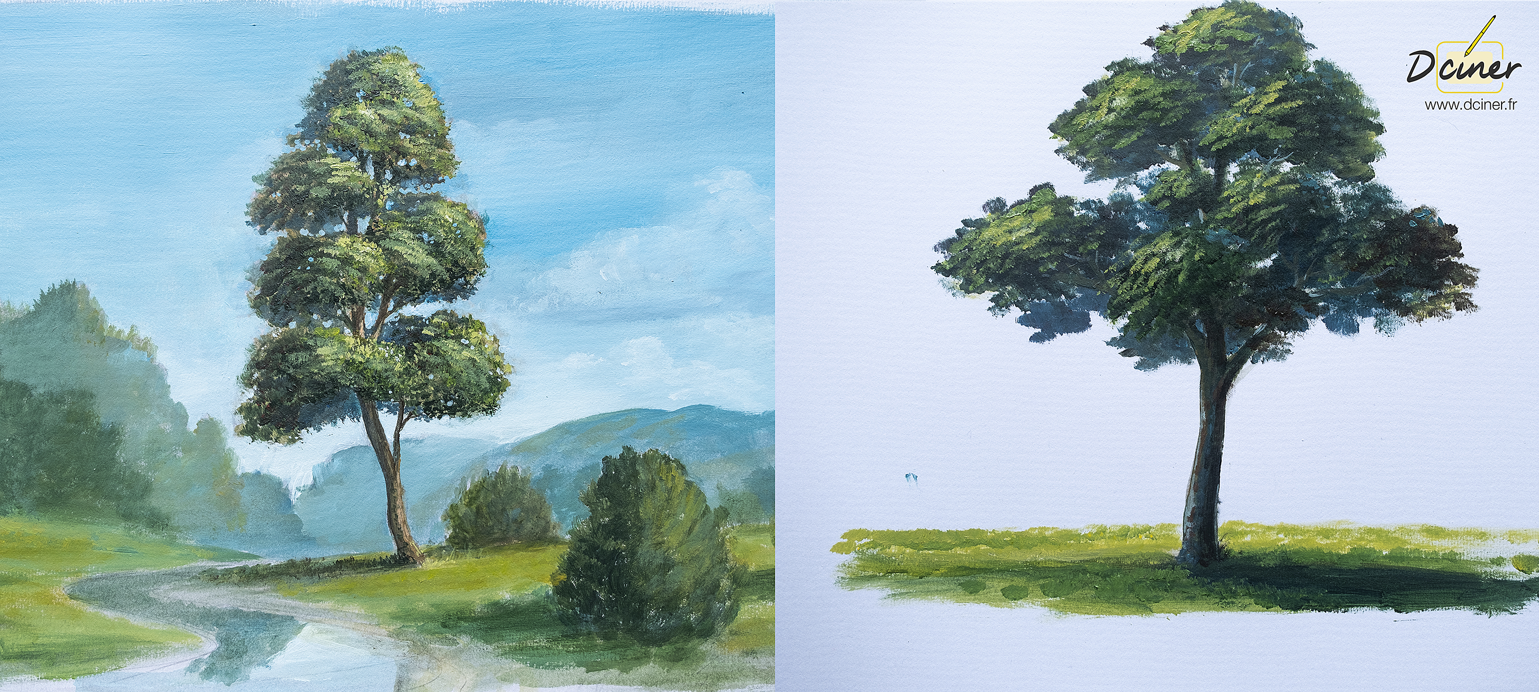 Peindre un arbre en acrylique